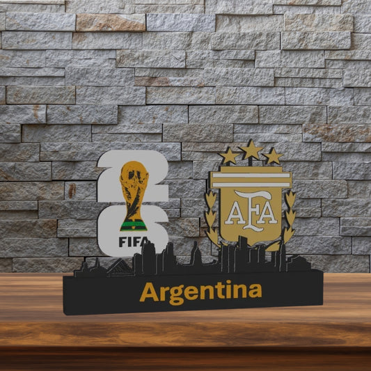 Argentinien Skyline WM Edition | 3D-Kunstwerk