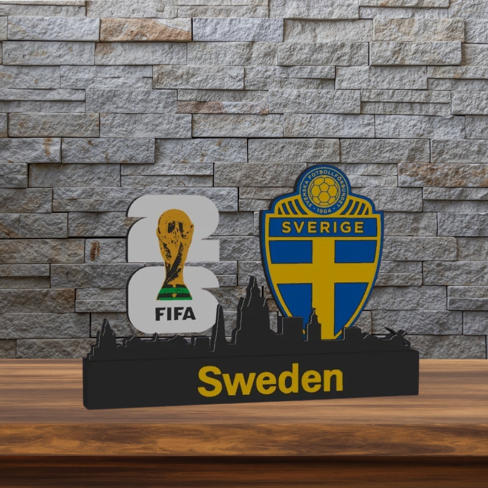 Schweden Skyline WM Edition | 3D-Kunstwerk