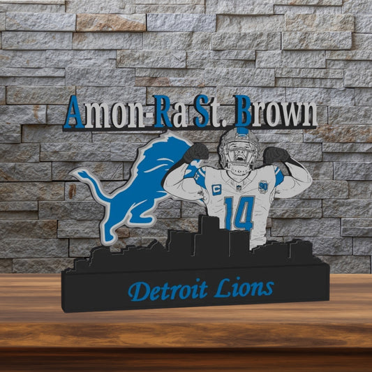 Amon-Ra St. Brown × Detroit Lions | 3D-Kunstwerk